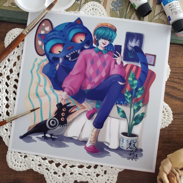 Baby Saja Square Print