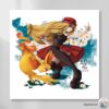 Serena & Fennekin Square Print