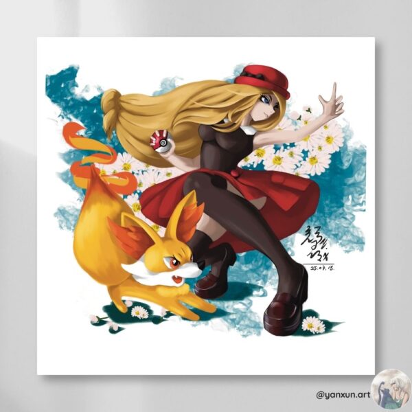serena_fennekin Serena & Fennekin Square Print