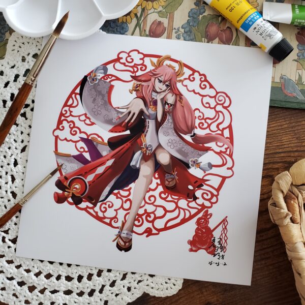 Yae Miko Square Print